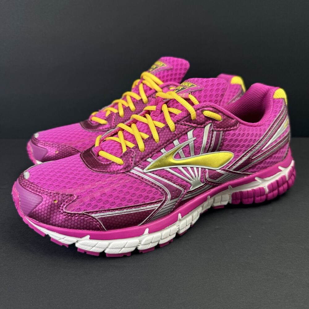 Brooks Adrenaline GTS 14 Women’s 6.5 Pink Yellow Running Shoes 1400121D561